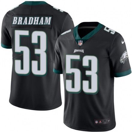 Men Philadelphia Eagles 53 Nigel Bradham Nike Black Vapor Limited NFL Jersey